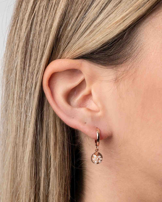 Orecchino Denario Argento placcato oro rosa