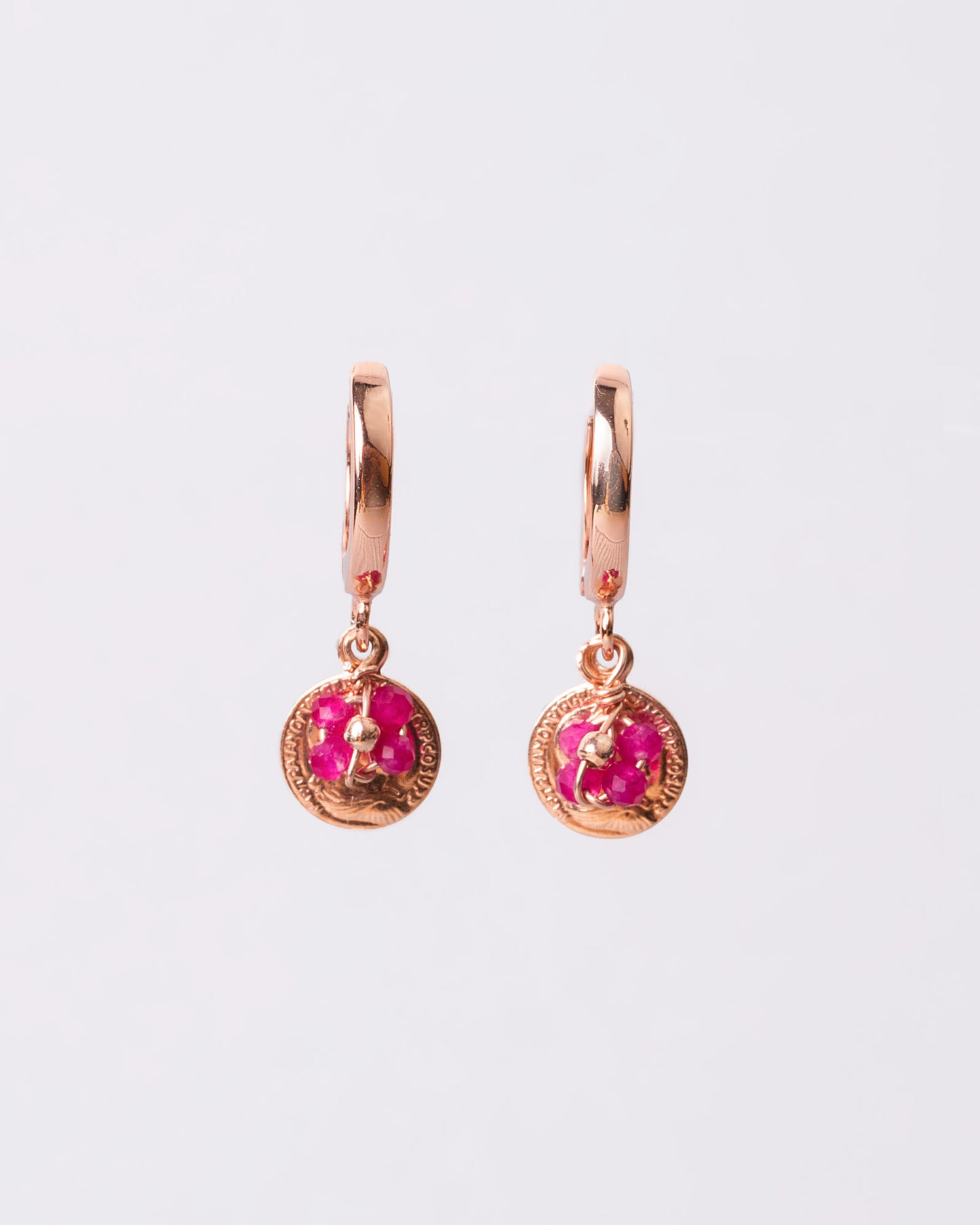 Orecchino Denario Argento placcato oro rosa
