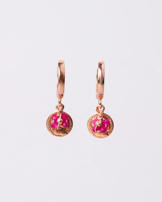 Orecchino Denario Argento placcato oro rosa