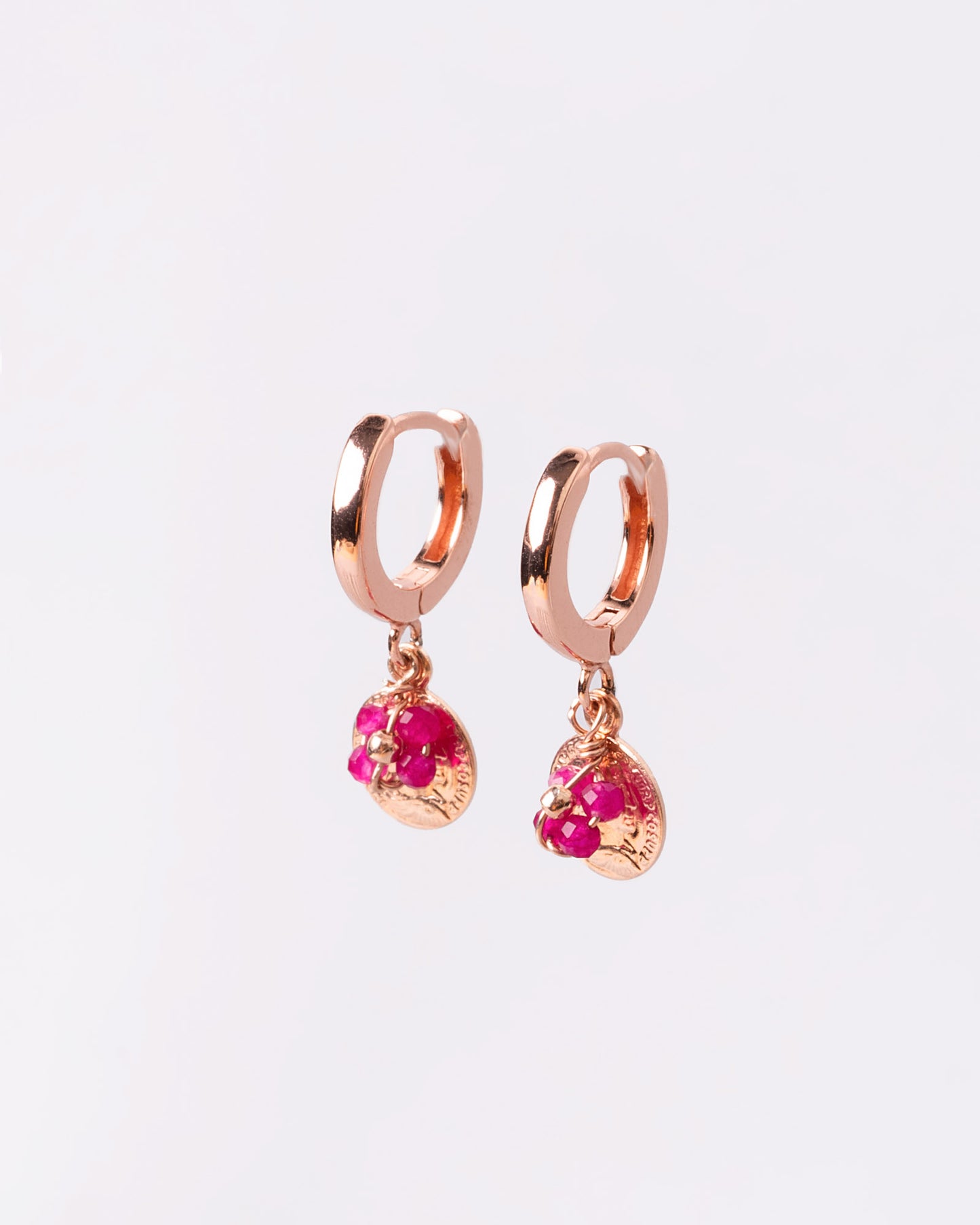 Orecchino Denario Argento placcato oro rosa