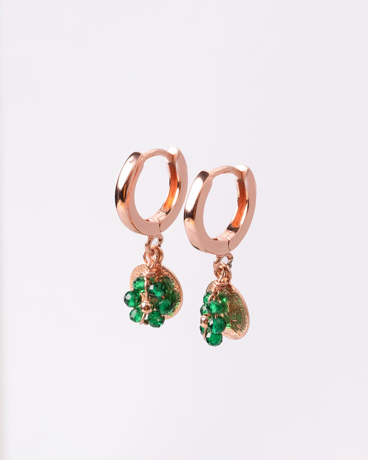 Orecchino Denario Argento placcato oro rosa