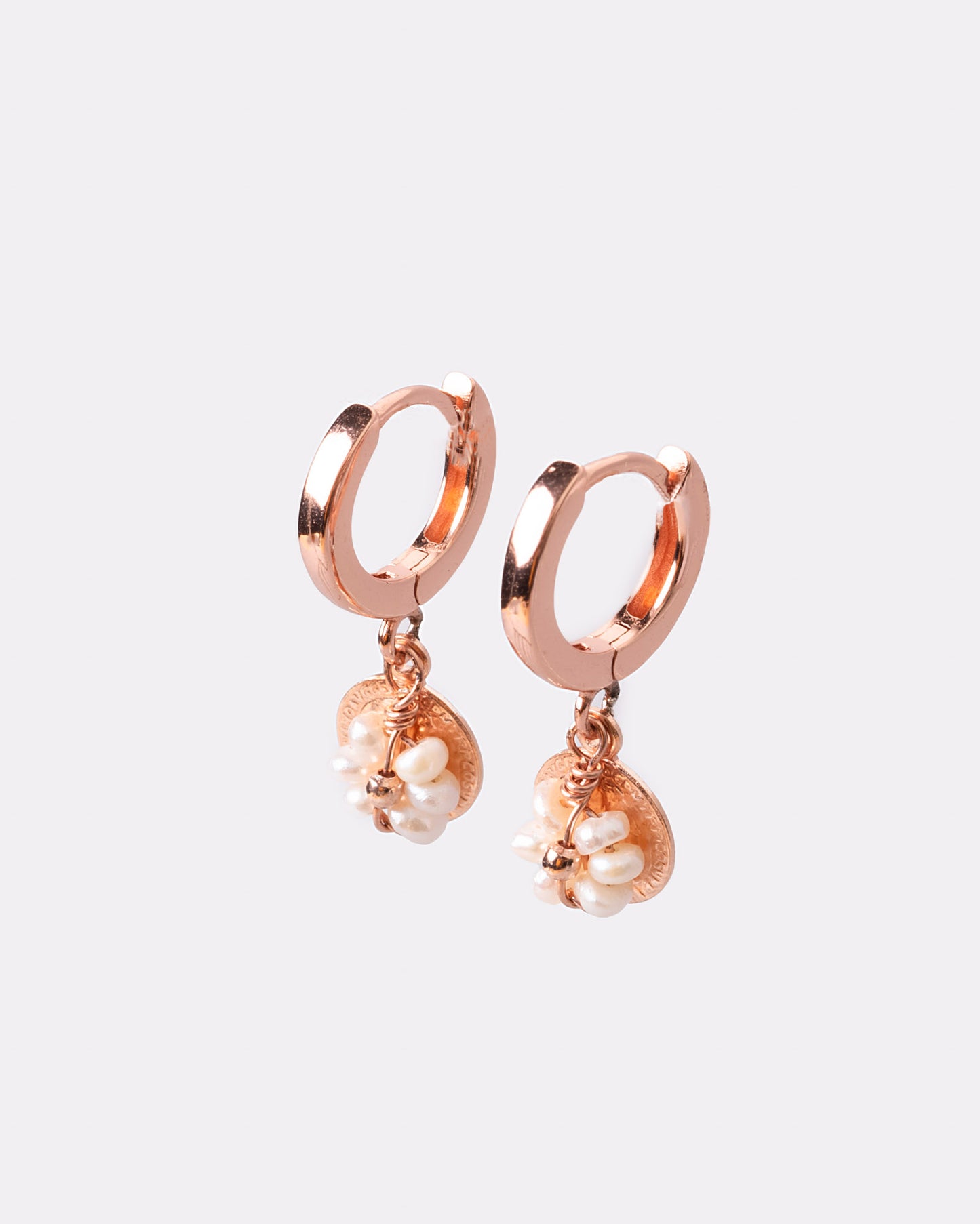 Orecchino Denario Argento placcato oro rosa