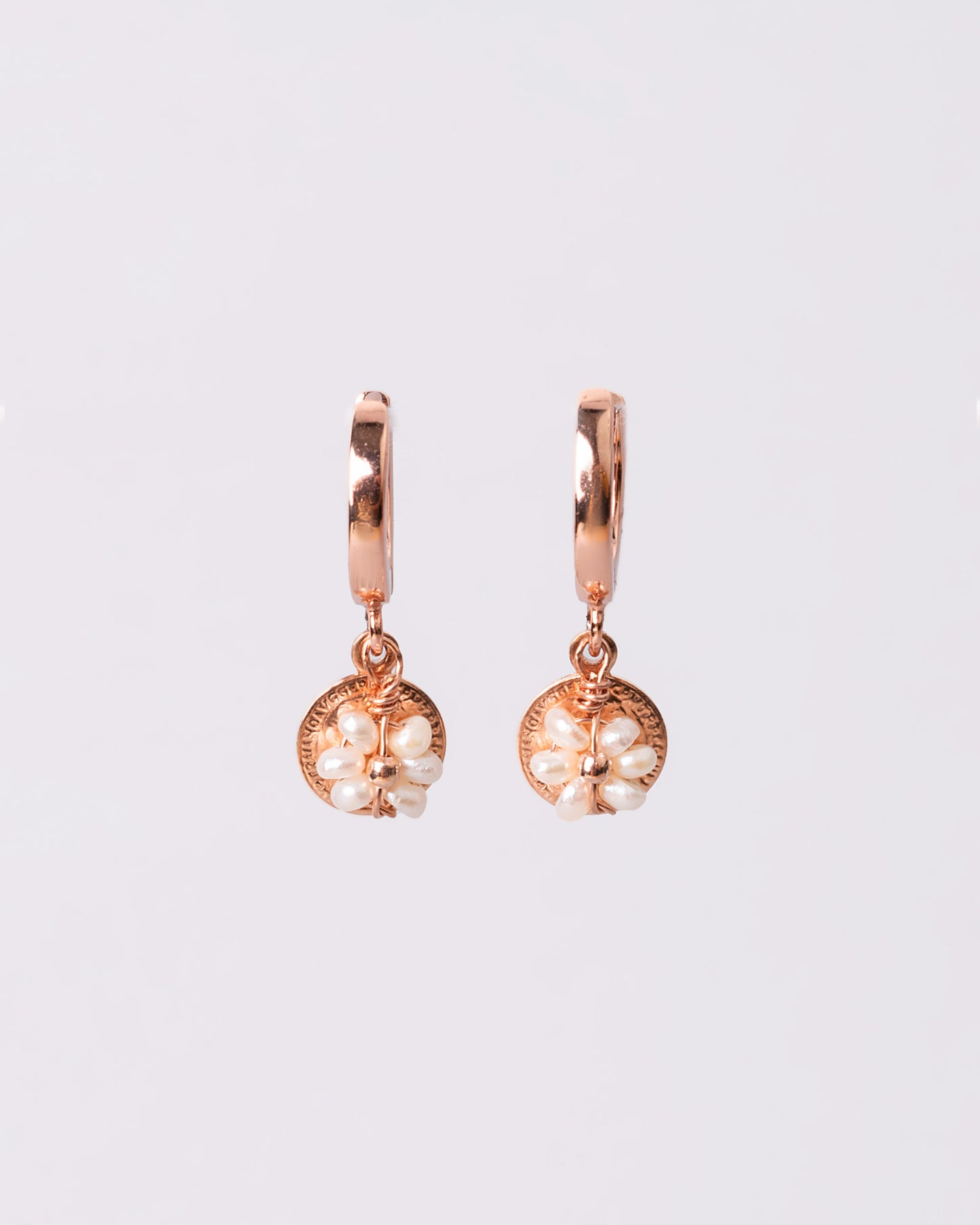 Orecchino Denario Argento placcato oro rosa
