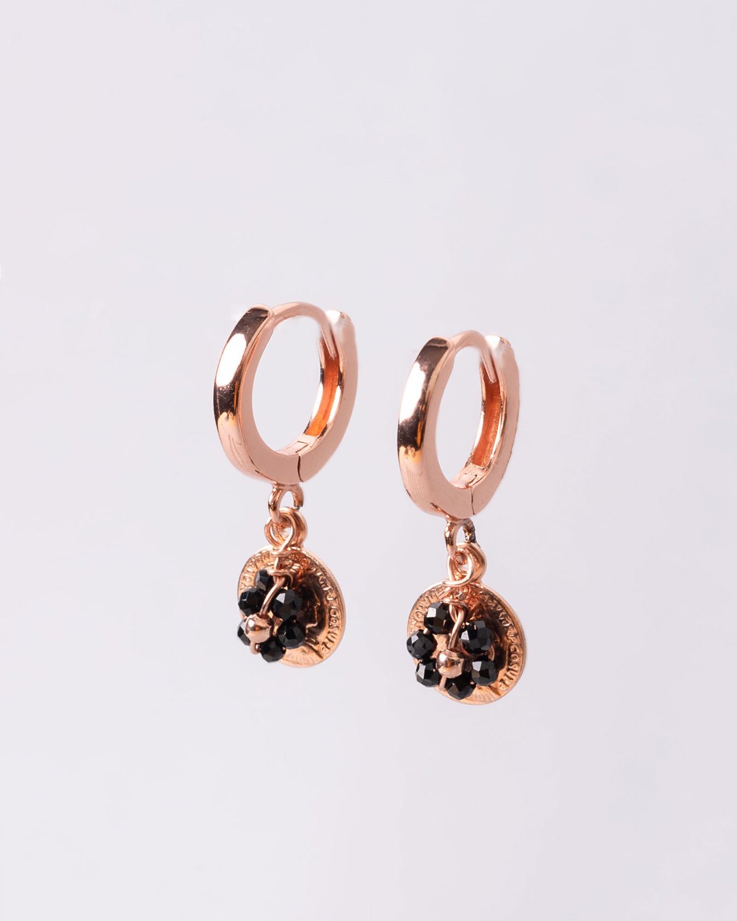 Orecchino Denario Argento placcato oro rosa