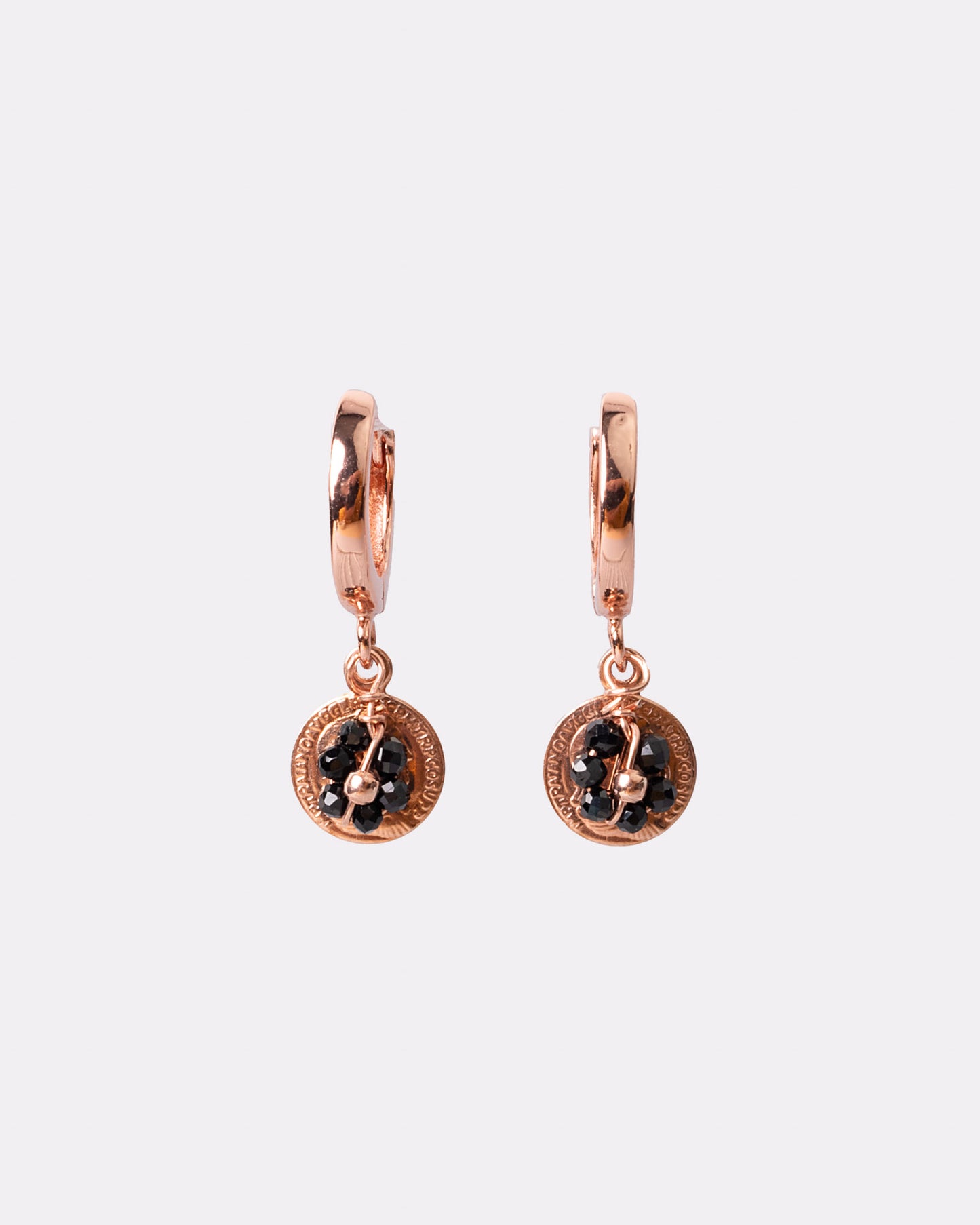 Orecchino Denario Argento placcato oro rosa
