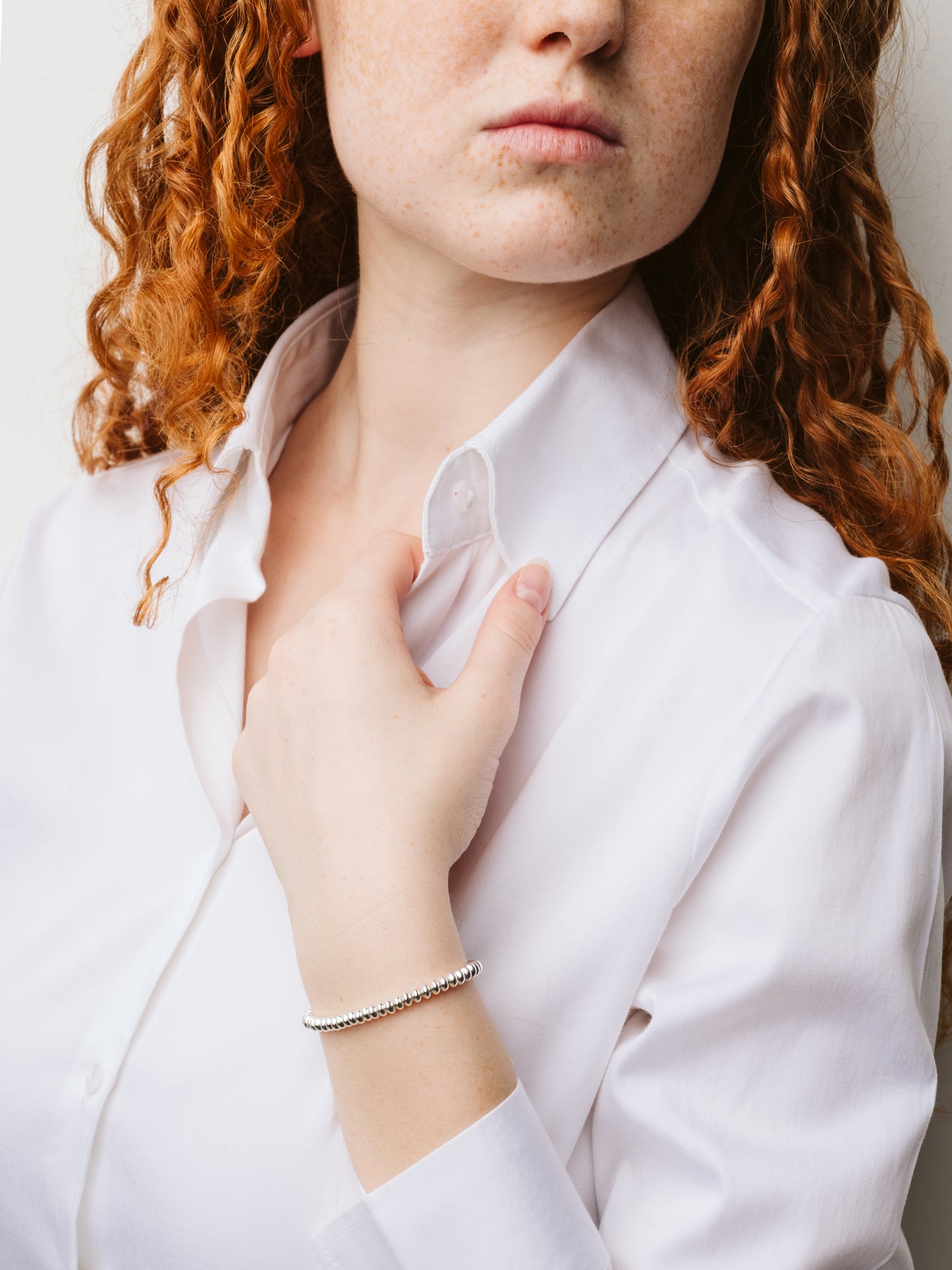 Bracciale argento palline ovali