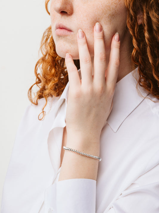 Bracciale argento palline ovali