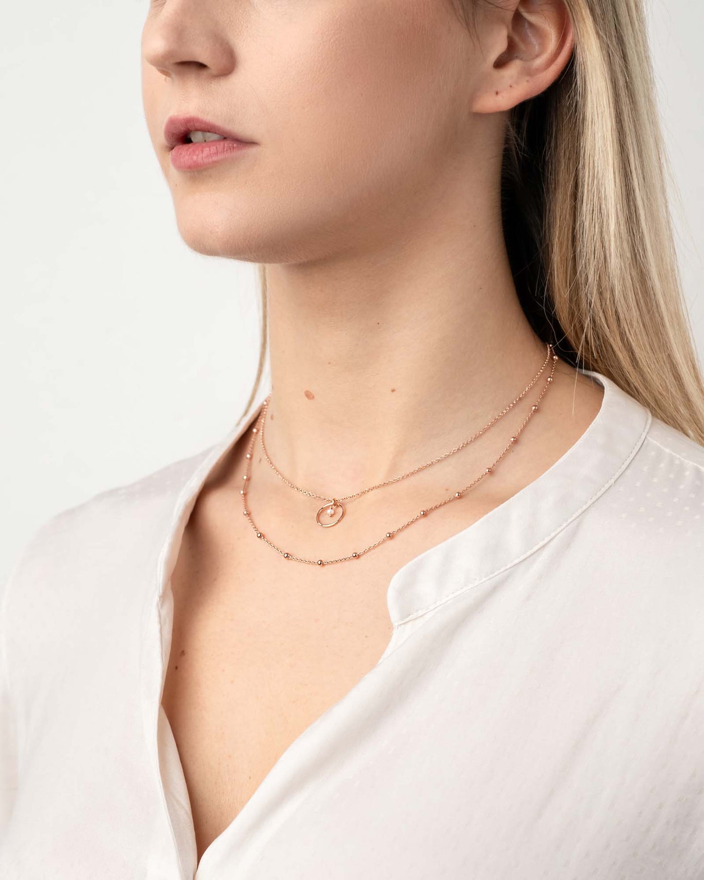 Collana Saturno Argento placcato oro rosa