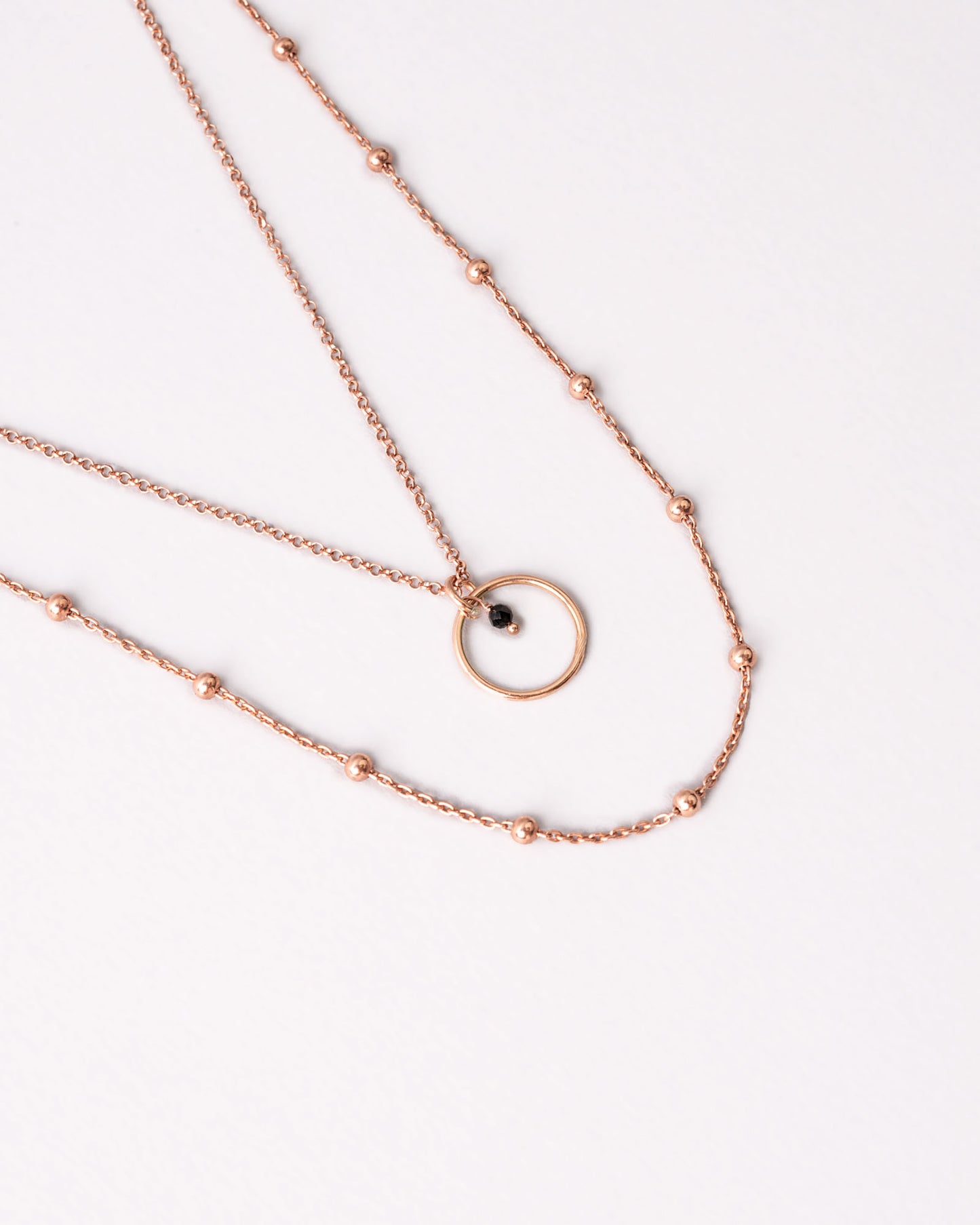 Collana Saturno Argento placcato oro rosa