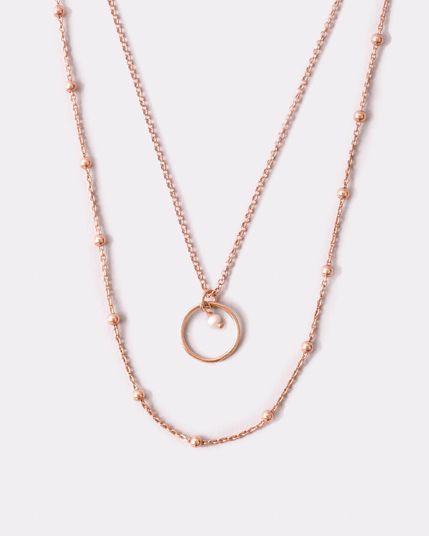 Collana Saturno Argento placcato oro rosa