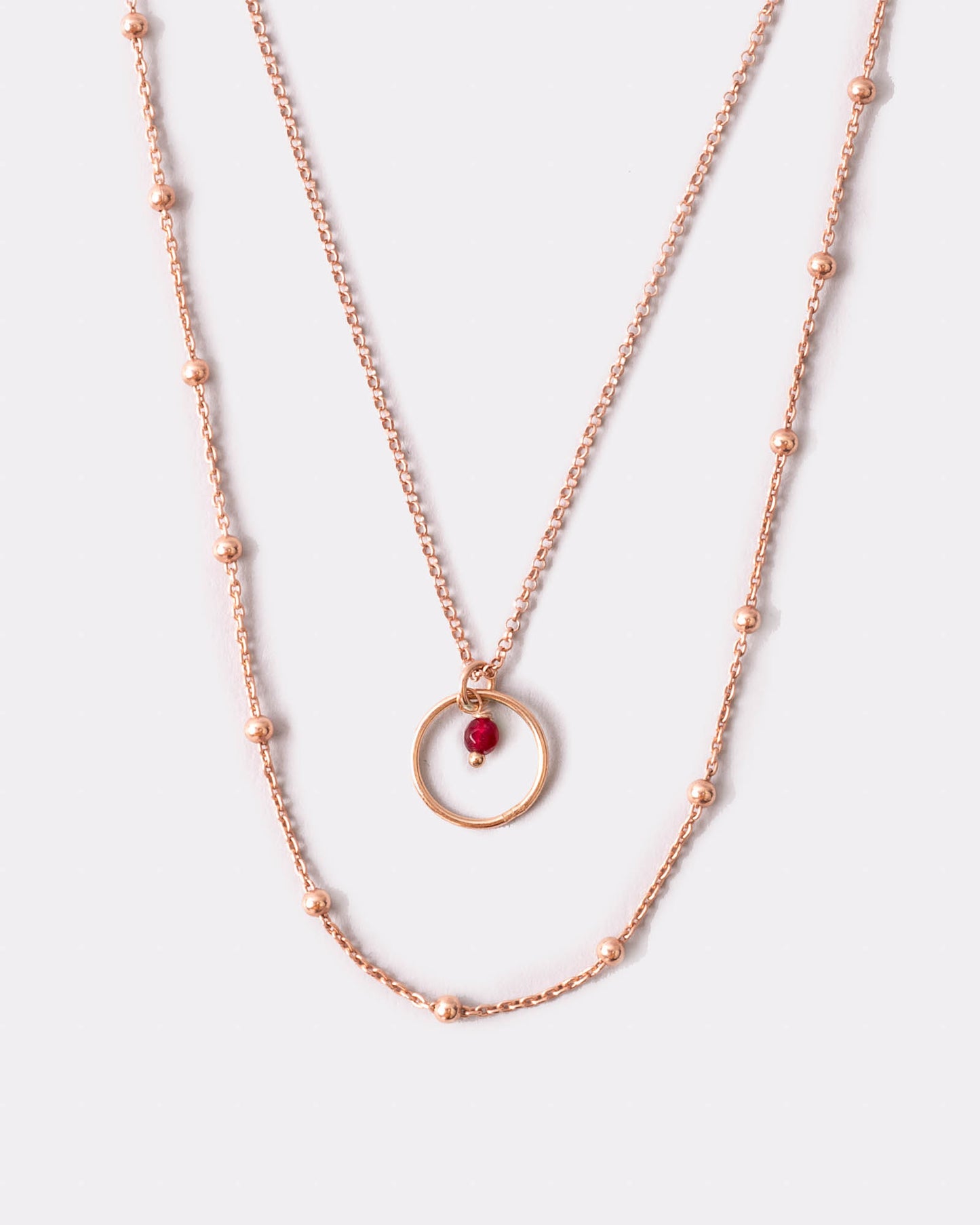Collana Saturno Argento placcato oro rosa