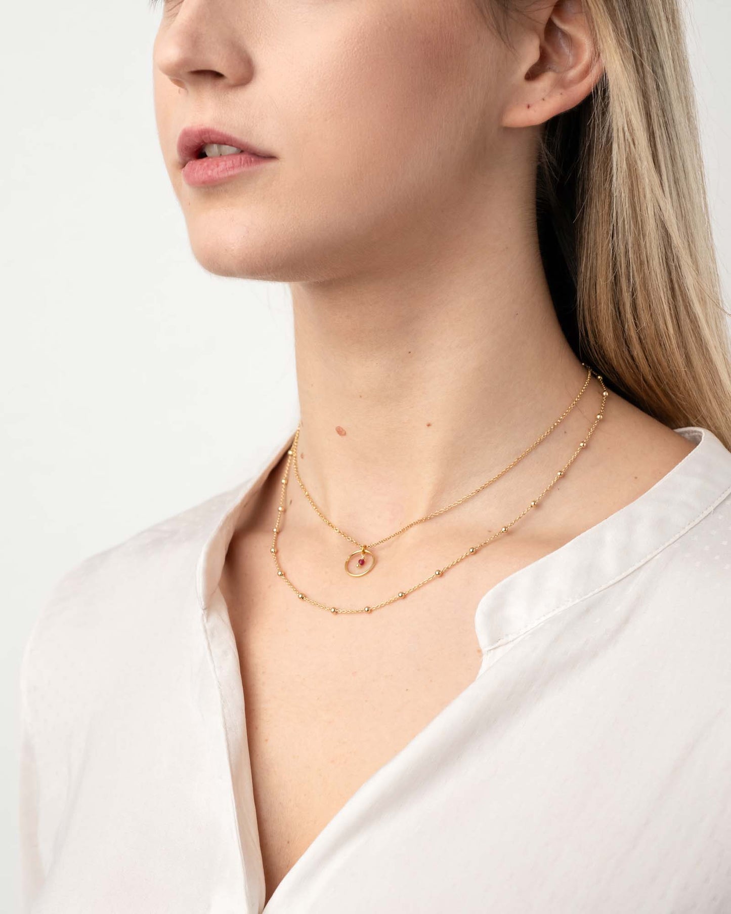Collana Saturno Argento placcato oro