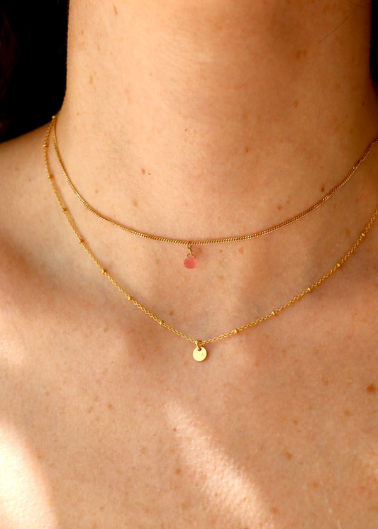 Collana Petalo a doppio filo con pietra dura