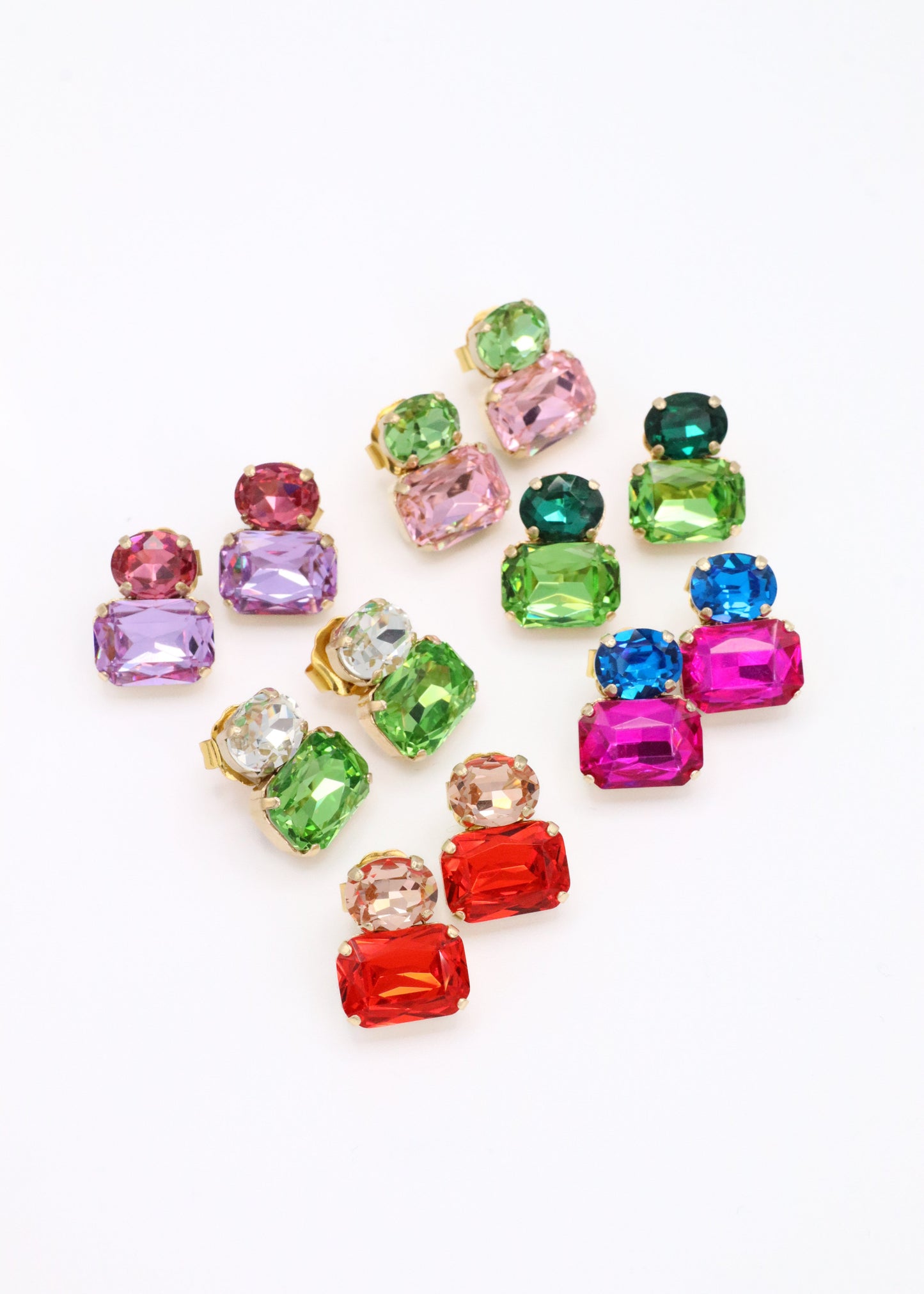 Orecchini Confetti - rosa e verde salvia