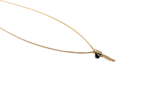 Collana argento placcato oro con ciondolo in pietra dura