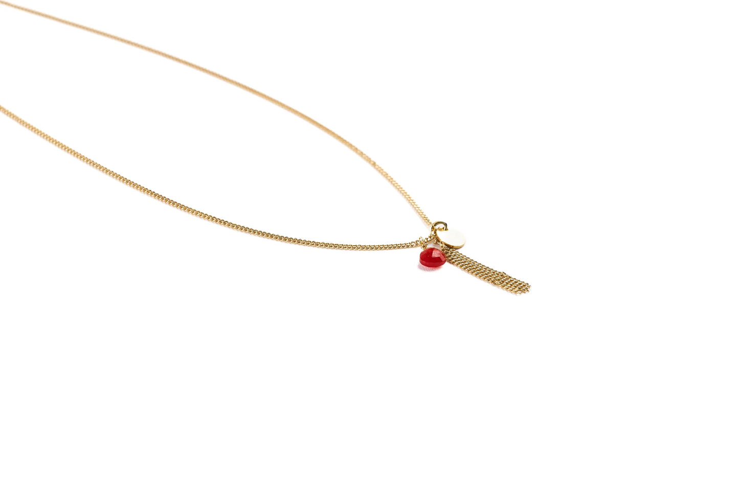 Collana argento placcato oro con ciondolo in pietra dura