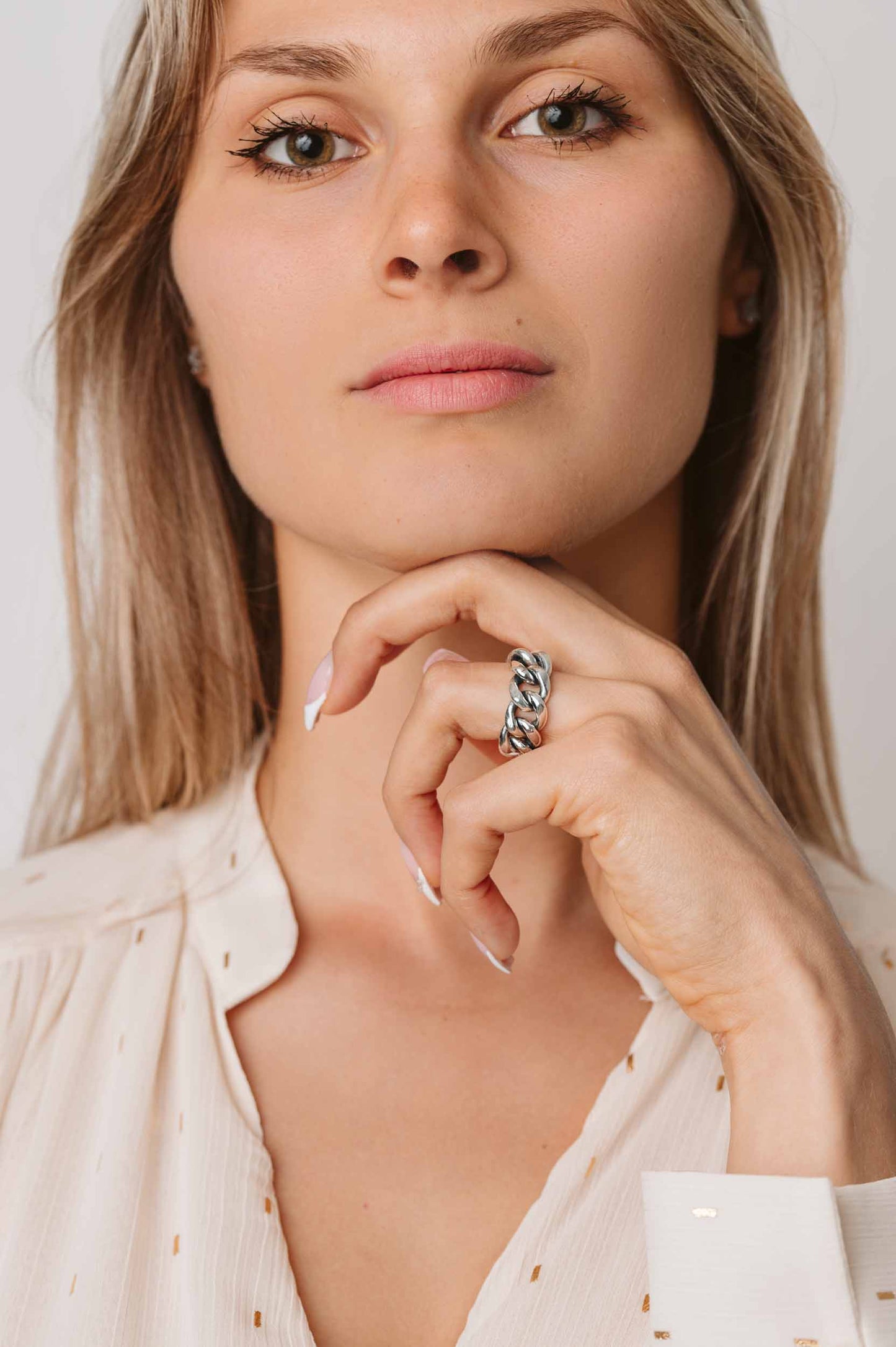 Anello catena argento