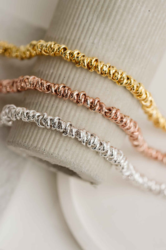 Bracciale argento anellini incrociati