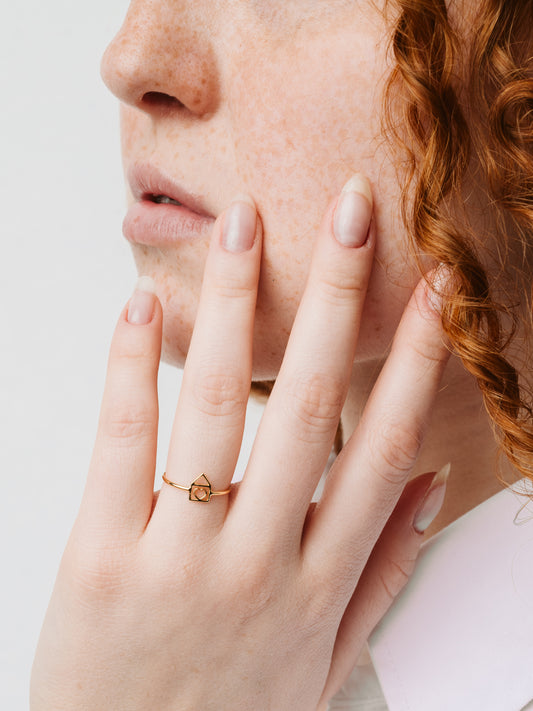 Anello oro casetta