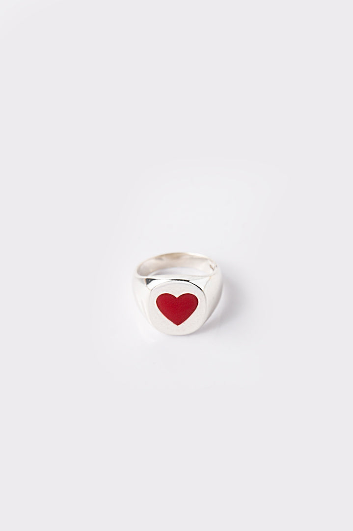 #anello #anellomignolo #argento #silver #chevalier #chevaliertondo #cuore #cuorerosso #cuoresmaltato #smaltorosso #redheart