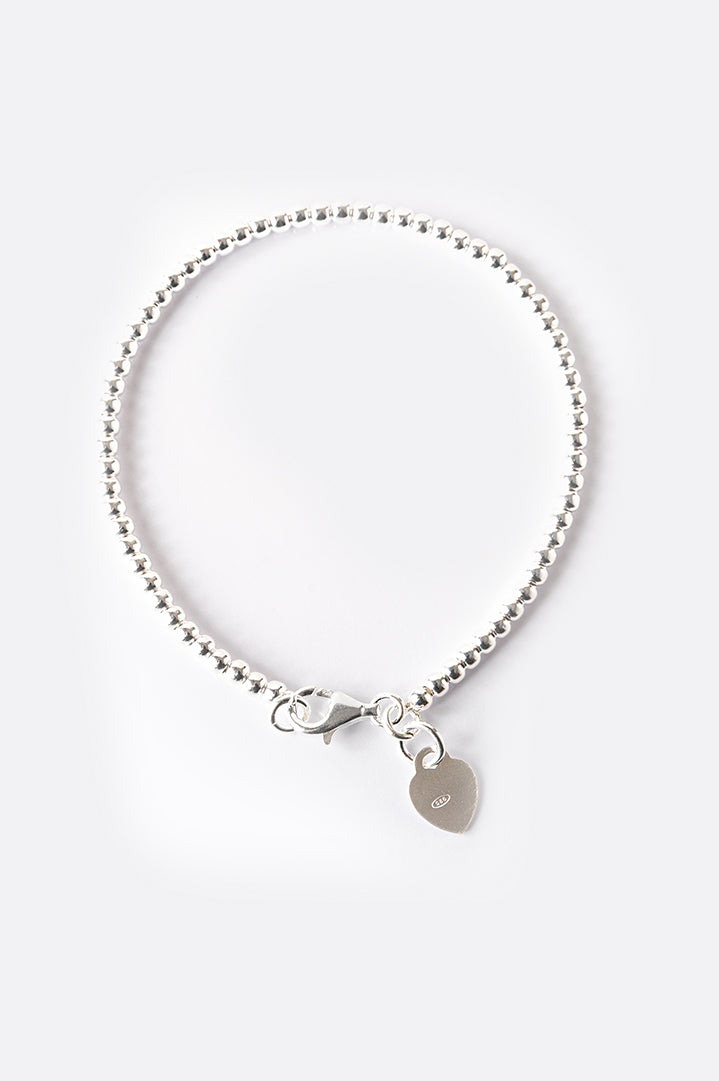 Bracciale argento palline piccole con lettera