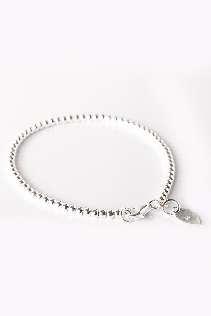 Bracciale argento palline piccole con lettera