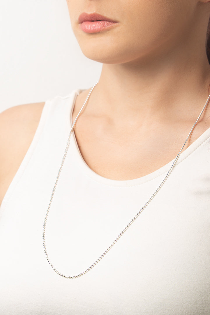 Collana Argento palline 70 cm