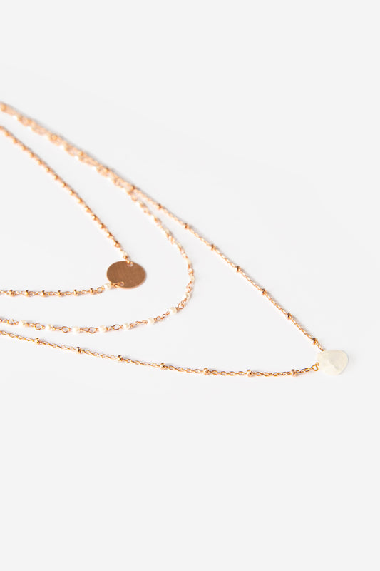 3 串念珠项链 - 珍珠