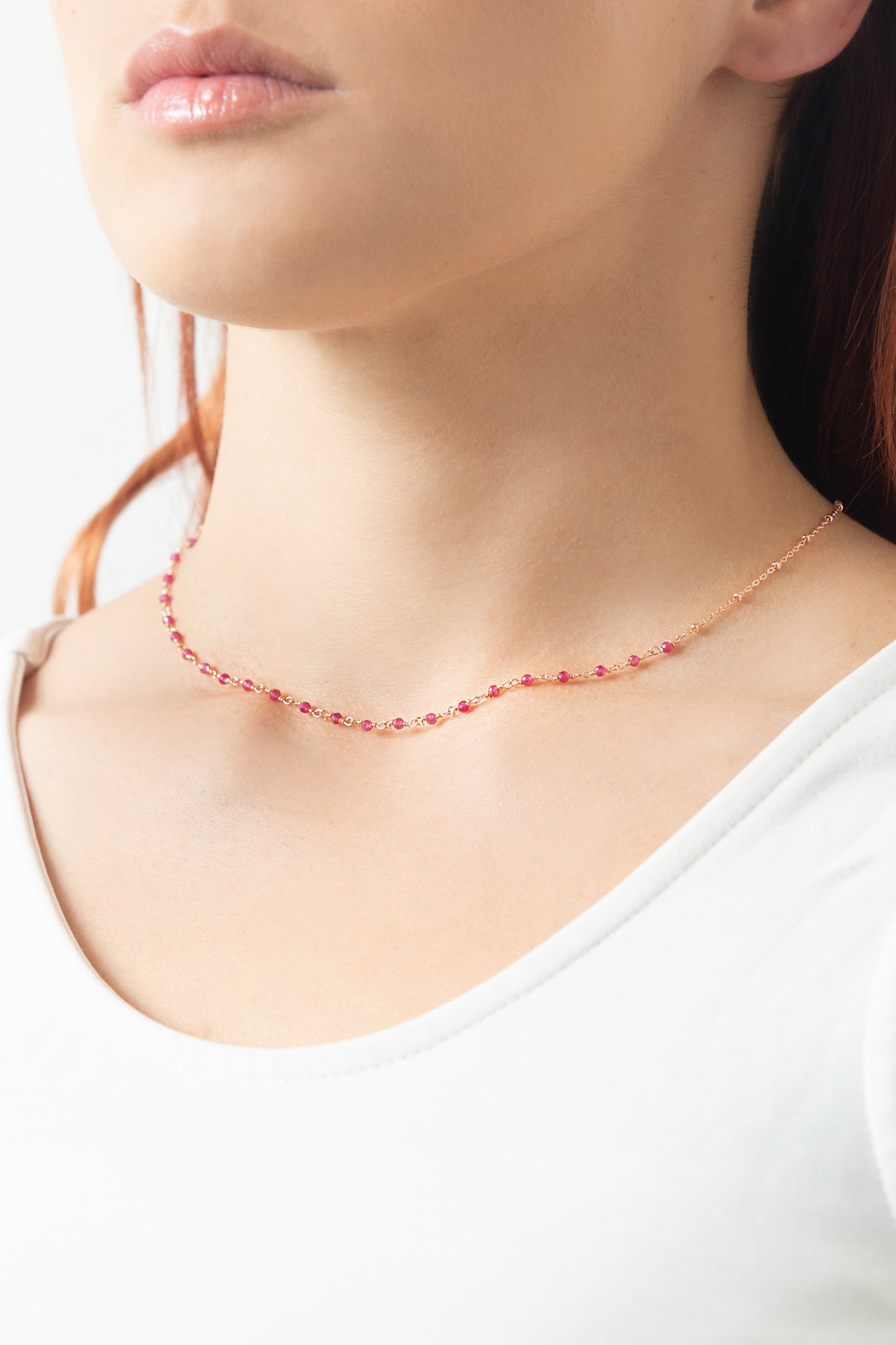 Collana rosario- radice di rubino
