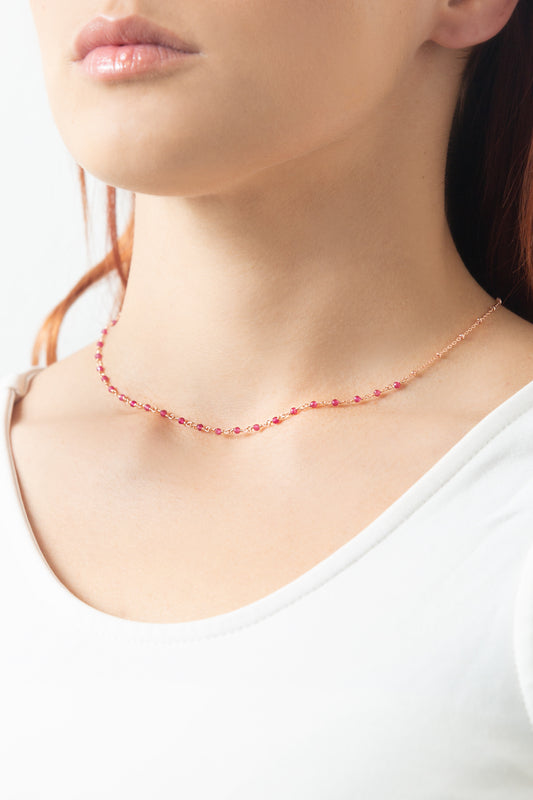 玫瑰经项链 - 红宝石根