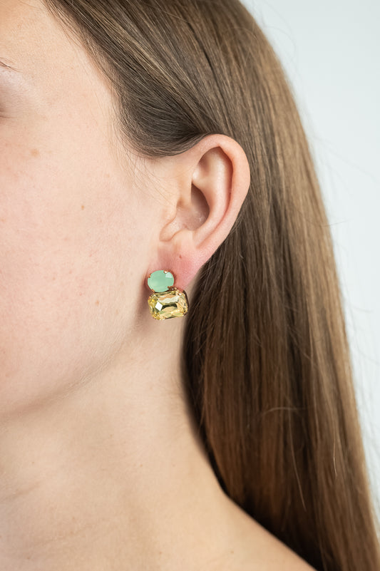 Orecchini Confetti - giallo e verdeacqua