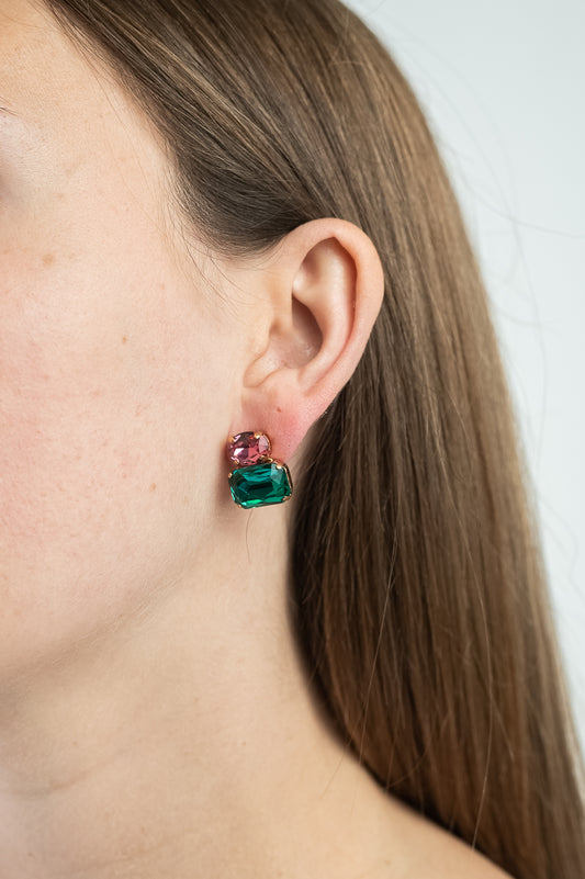 Orecchini Confetti - ottanio e fucsia