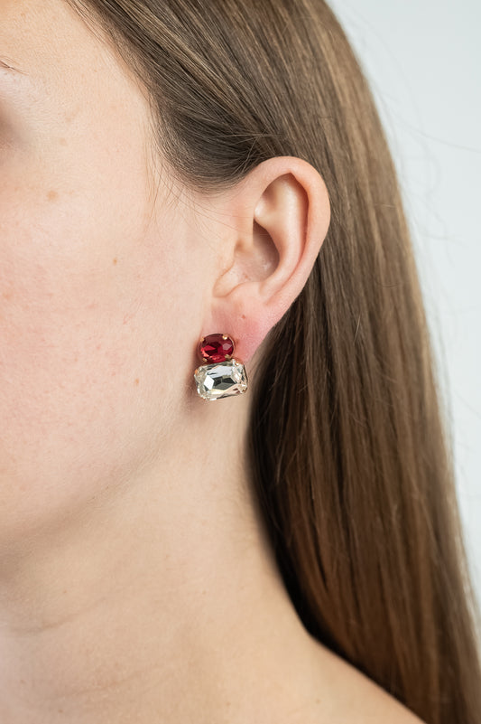 Orecchini Confetti - cristallo e rosso
