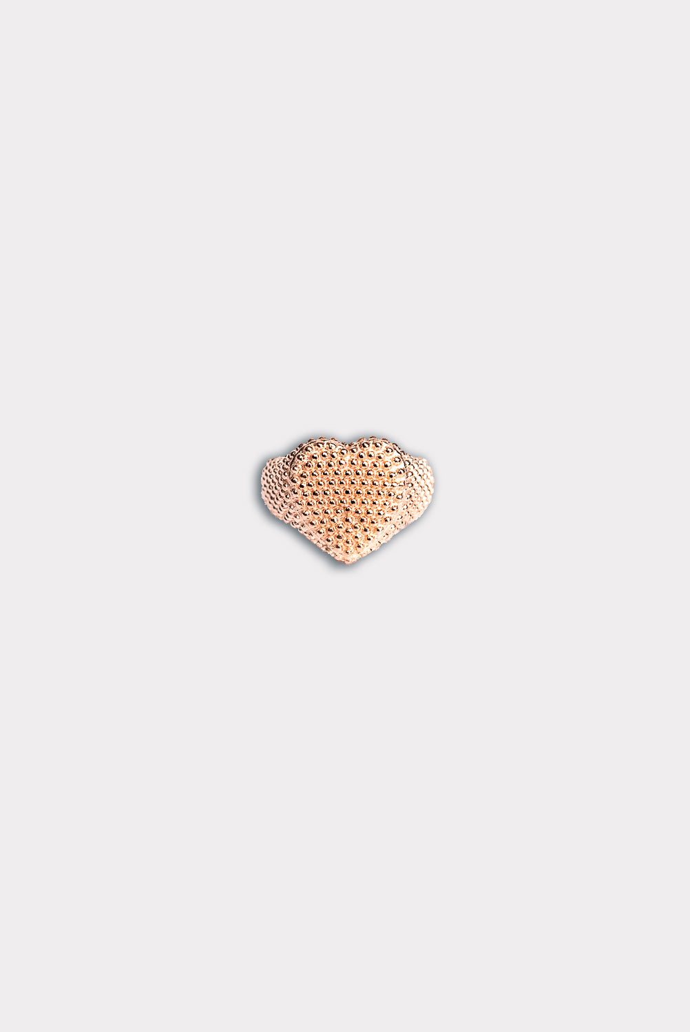 Anello chevalier a cuore puntinato argento rosa gold