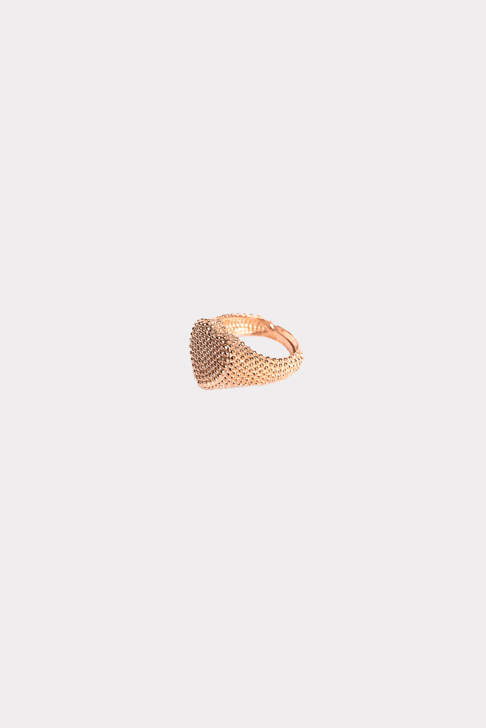 Anello chevalier a cuore puntinato argento rosa gold