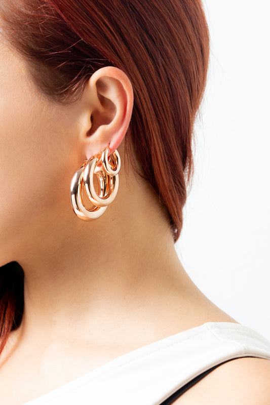 Orecchini bombati piccoli rosè