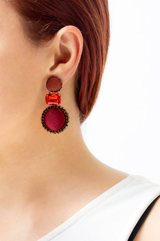 Orecchino Metropolita - Milano granato