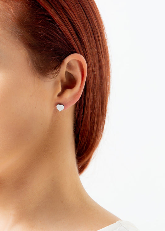 Orecchino lobo argento cuore