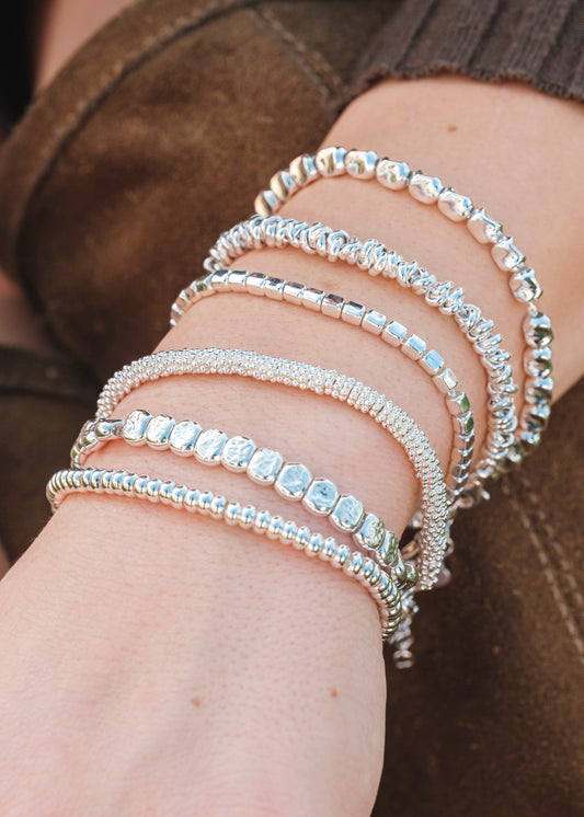 Bracciale argento palline battute