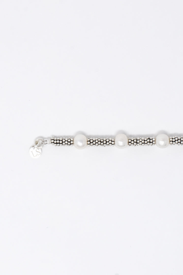 Bracciale rondelle argento e perle