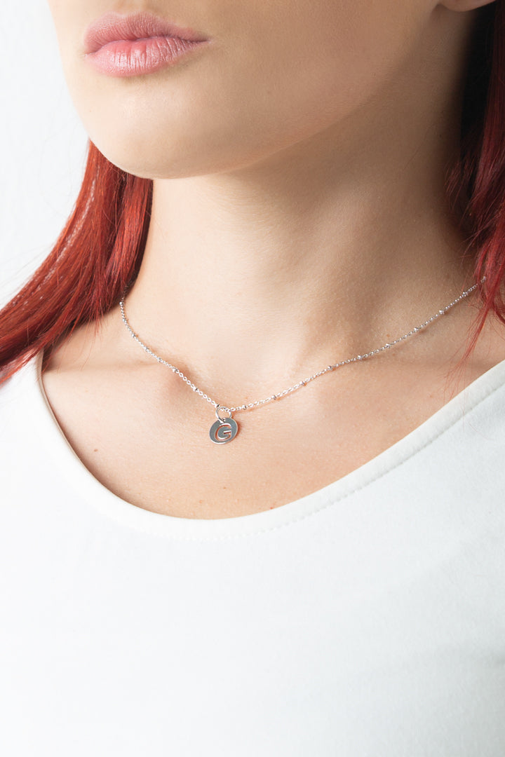 Collana argento girocollo lettera