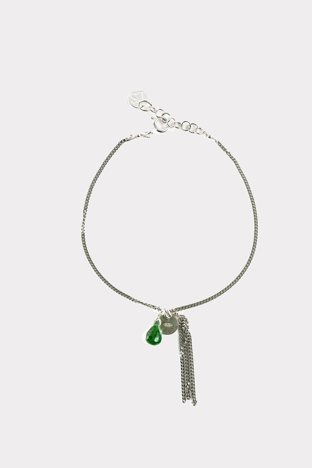 Bracciale con nappina - Agata verde