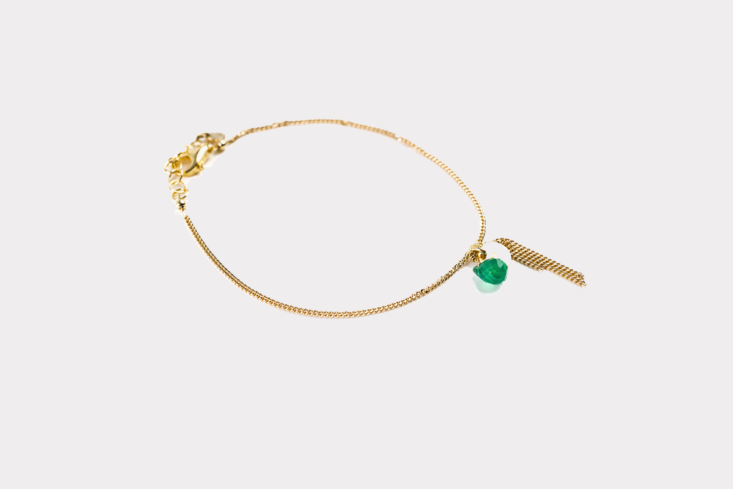 Bracciale con nappina - Agata verde