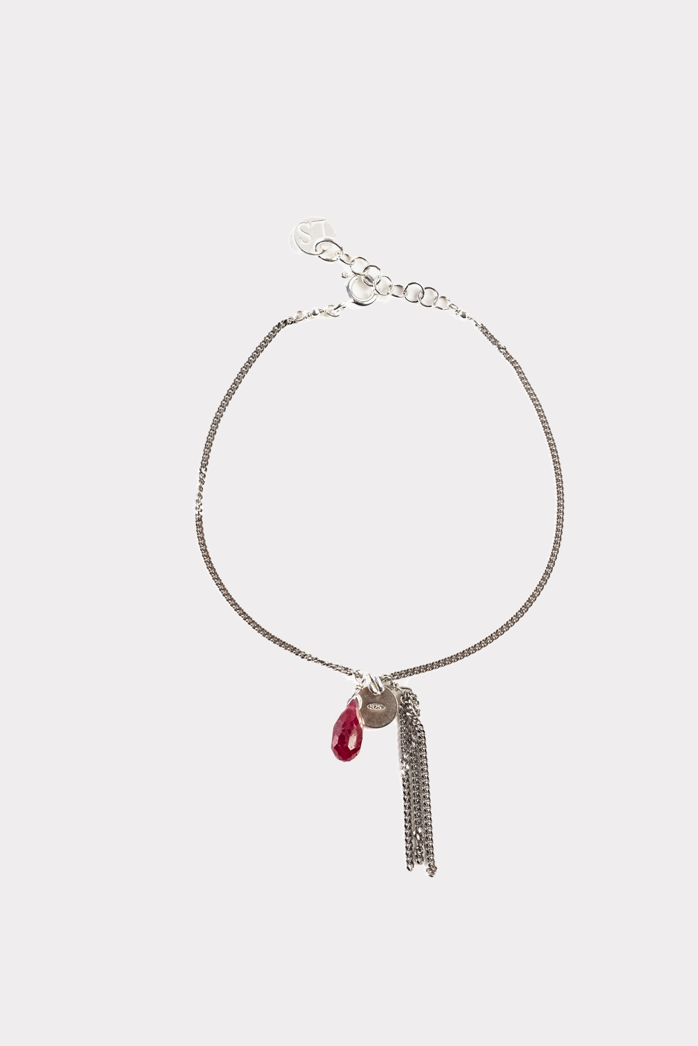Bracciale con nappina - rubino