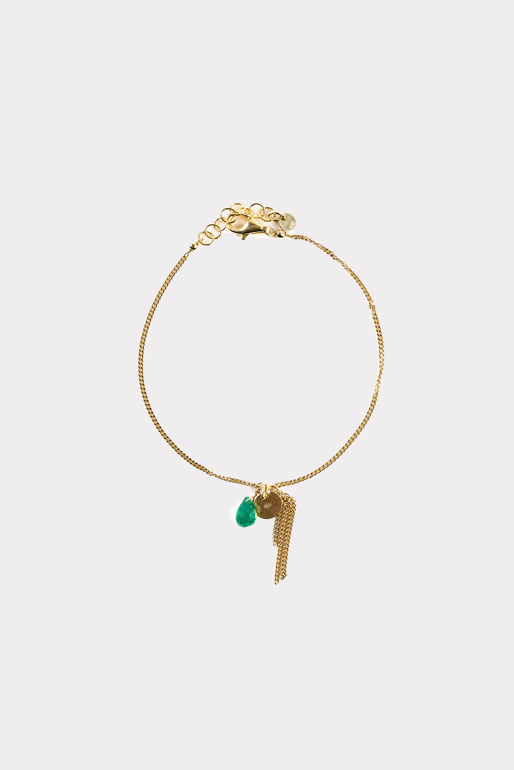 Bracciale con nappina - Agata verde