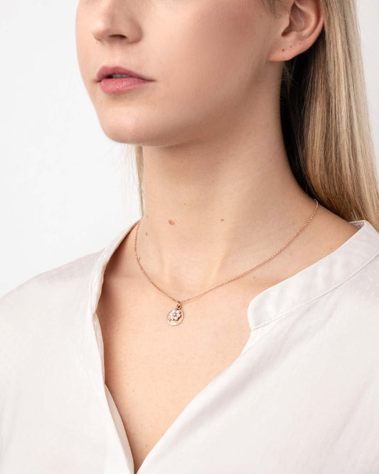 Collana Denario Argento placcato oro rosa