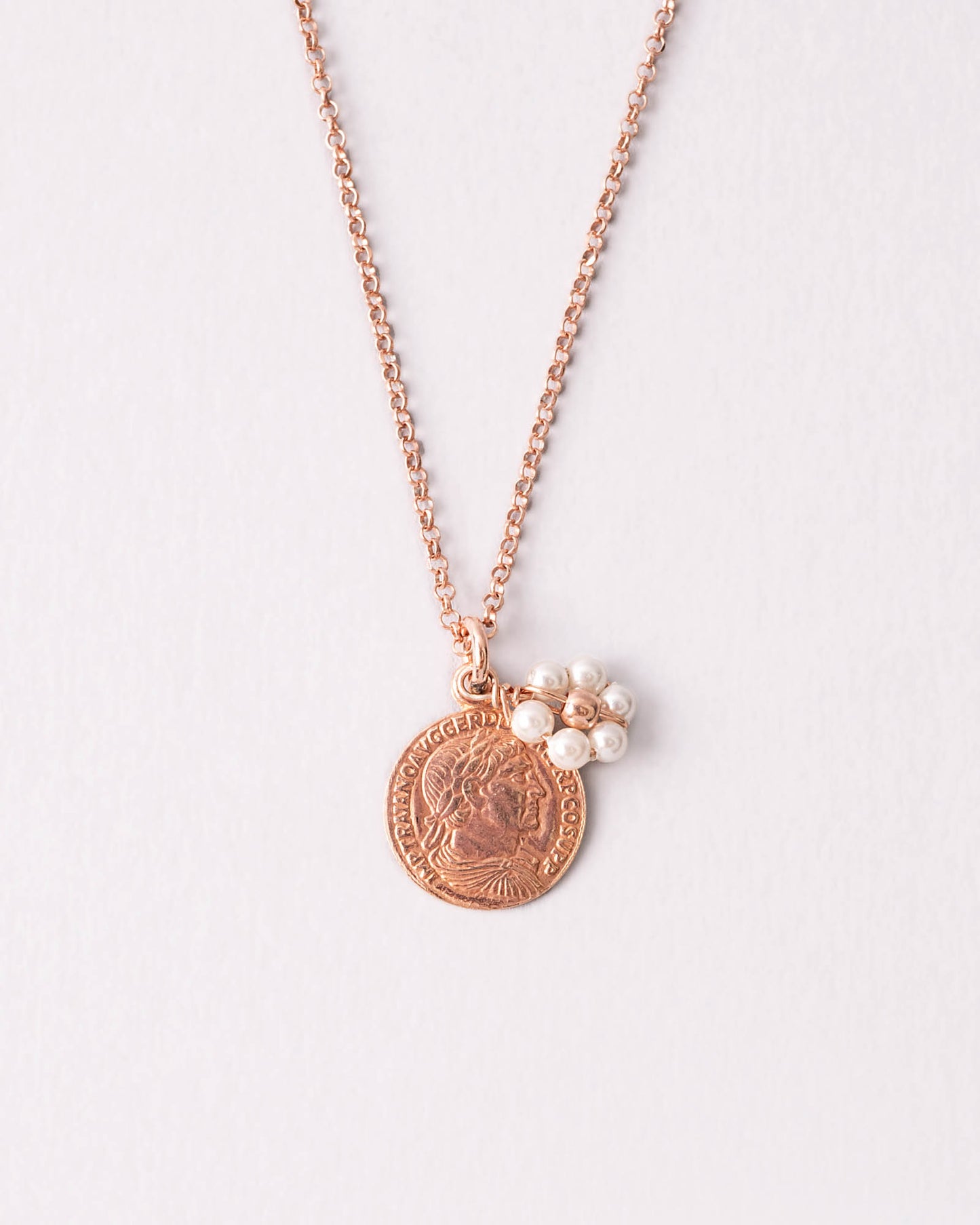 Collana Denario Argento placcato oro rosa
