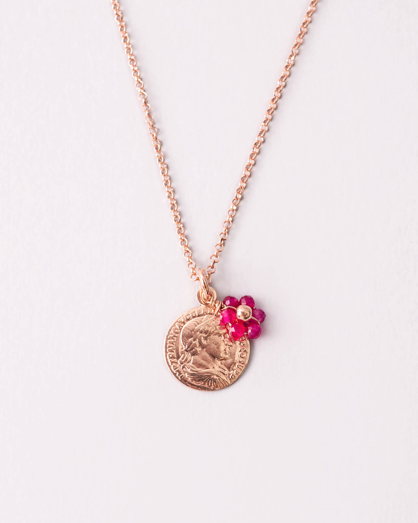 Collana Denario Argento placcato oro rosa