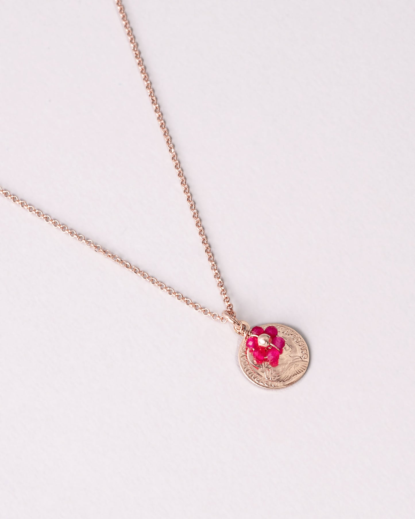 Collana Denario Argento placcato oro rosa