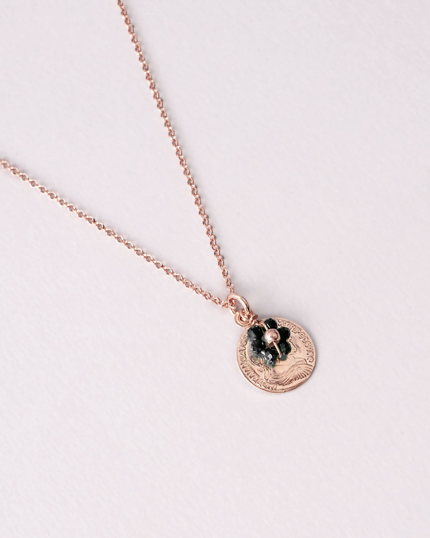 Collana Denario Argento placcato oro rosa